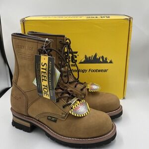 AdTec Women's Water Resistant Steel Toe Logger Work Leather Boots Size 11 M NEW